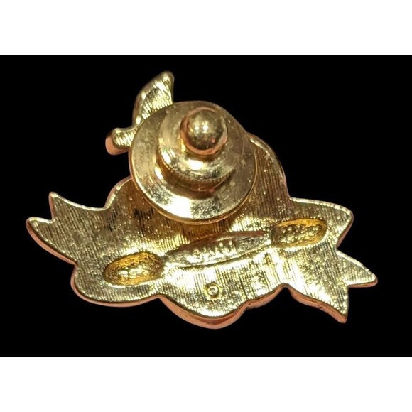 Vintage Avon #1 Teacher Apple Lapel Pin With Red Rhinestones - Picture 2 of 3